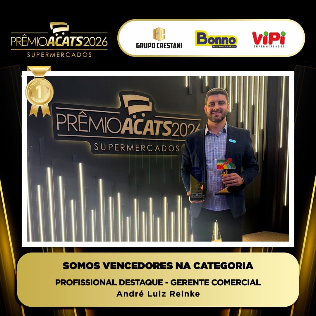 Excelência reconhecida: André Luiz Reinke recebe o Prêmio ACATS 2026 na categoria Profissional Destaque – Gerente Comercial